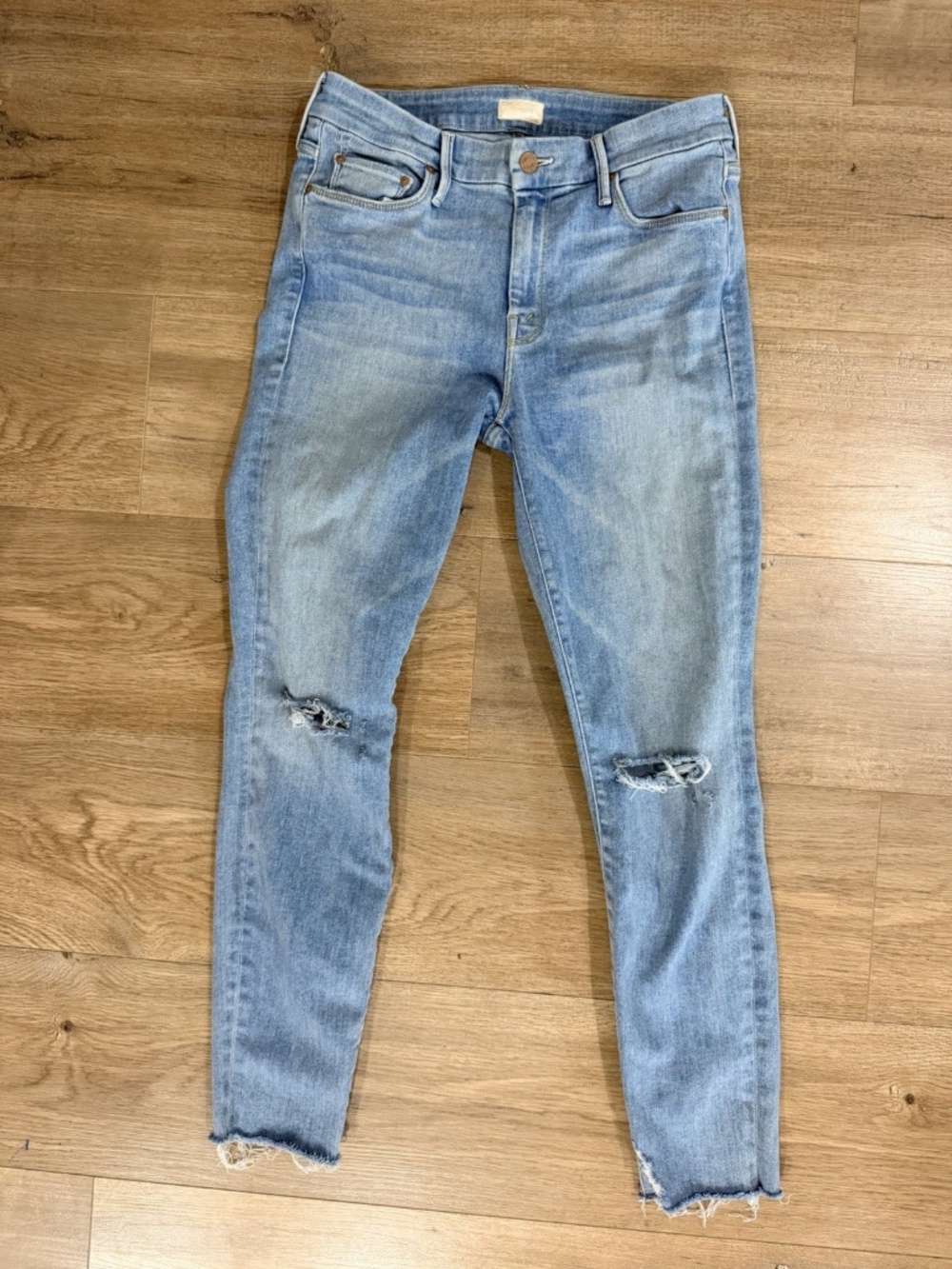 Mother Jeans Women's 29 x 27 Blue The Looker Crop Across the Map